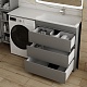 Style Line Тумба под раковину под стиральную машину Даллас 140 3 ящика Люкс Plus серая – фотография-17